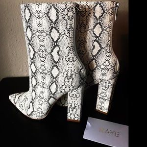 RAYE snakeskin booties